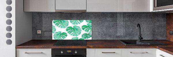 Rivestimento parete cucina con motivo Monstera
