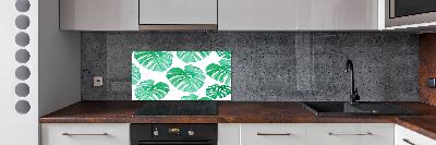 Rivestimento parete cucina con motivo Monstera