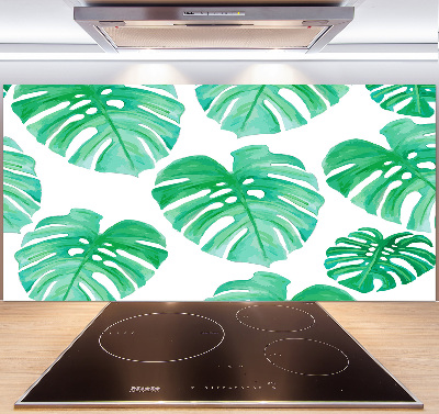 Rivestimento parete cucina con motivo Monstera