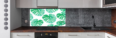 Rivestimento parete cucina con motivo Monstera