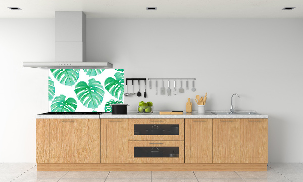Rivestimento parete cucina con motivo Monstera