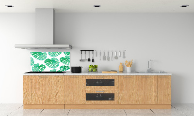 Rivestimento parete cucina con motivo Monstera