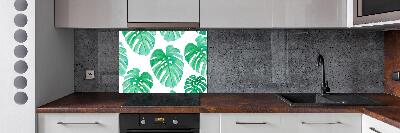 Rivestimento parete cucina con motivo Monstera