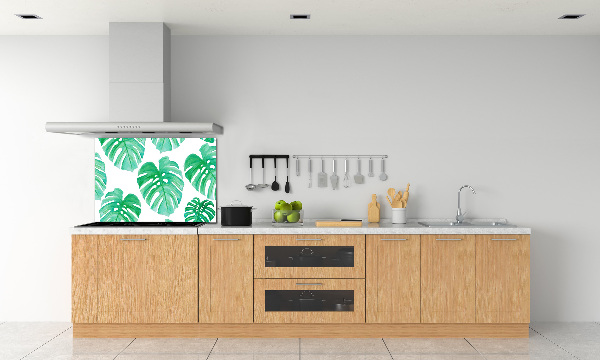 Rivestimento parete cucina con motivo Monstera