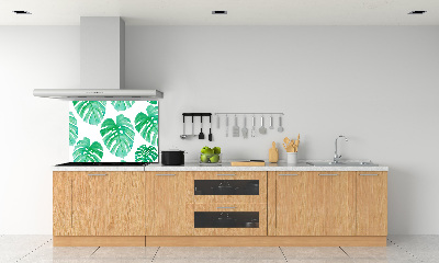 Rivestimento parete cucina con motivo Monstera