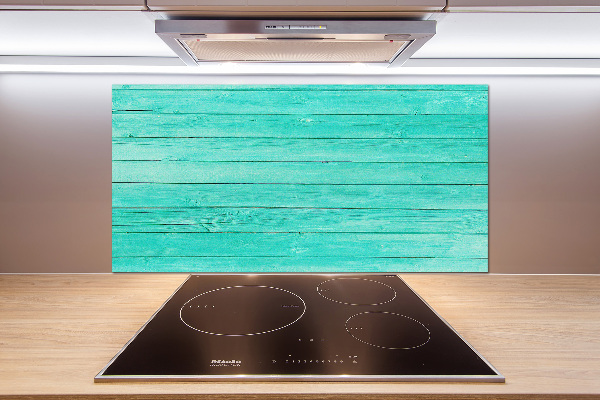 Rivestimento parete cucina con motivo a tavole verdi