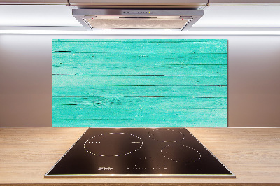 Rivestimento parete cucina con motivo a tavole verdi