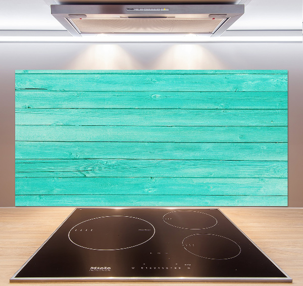 Rivestimento parete cucina con motivo a tavole verdi