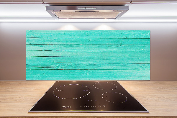 Rivestimento parete cucina con motivo a tavole verdi