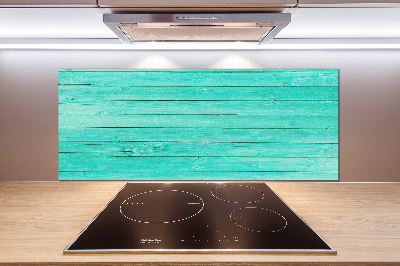 Rivestimento parete cucina con motivo a tavole verdi