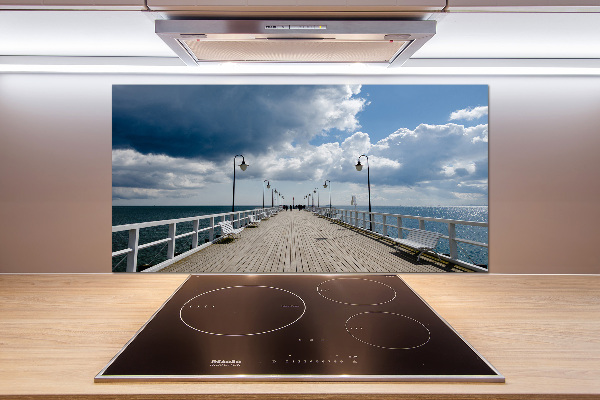 Pannello retrocucina con stampa del molo di Orłowo