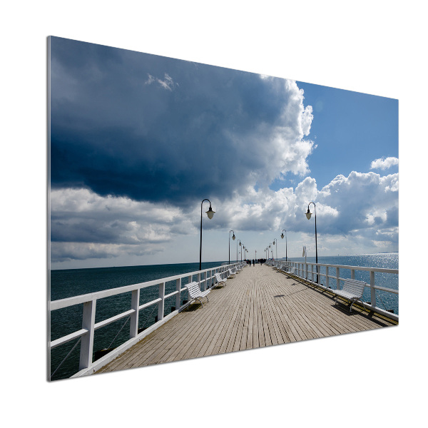 Pannello retrocucina con stampa del molo di Orłowo