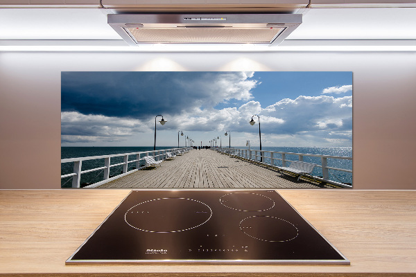 Pannello retrocucina con stampa del molo di Orłowo