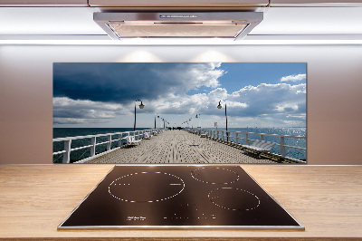 Pannello retrocucina con stampa del molo di Orłowo