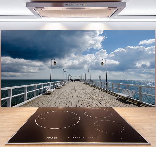 Pannello retrocucina con stampa del molo di Orłowo