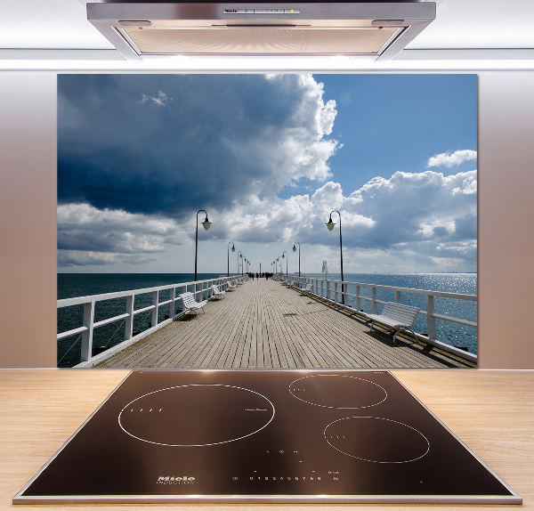 Pannello retrocucina con stampa del molo di Orłowo