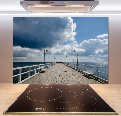 Pannello retrocucina con stampa del molo di Orłowo