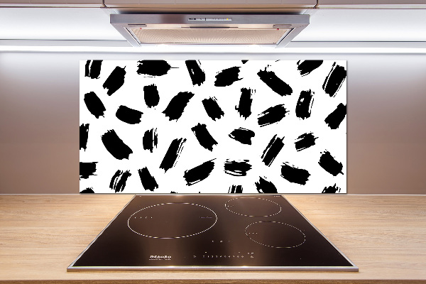 Pannello retrocucina con motivo a macchie bianche e nere