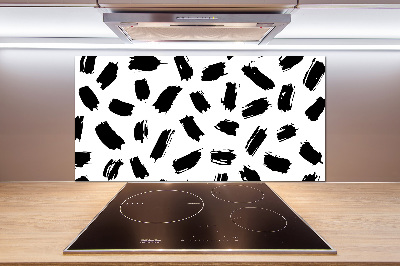 Pannello retrocucina con motivo a macchie bianche e nere