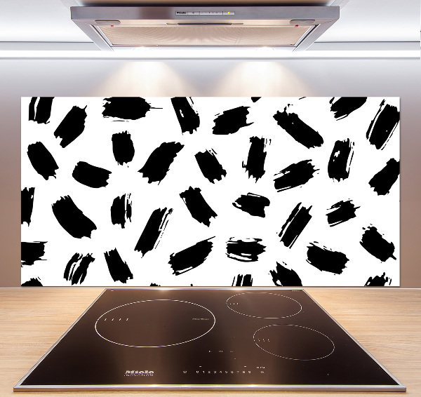 Pannello retrocucina con motivo a macchie bianche e nere