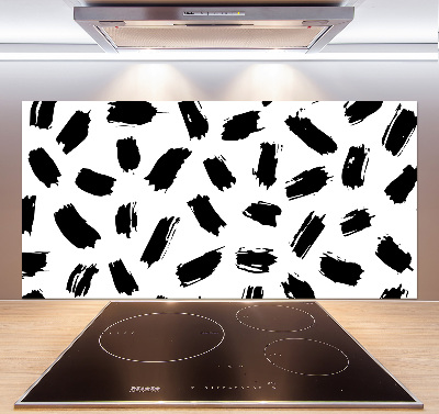Pannello retrocucina con motivo a macchie bianche e nere