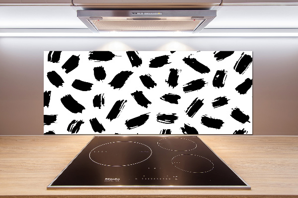 Pannello retrocucina con motivo a macchie bianche e nere