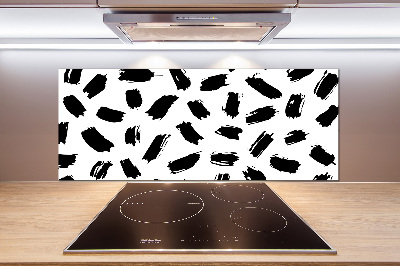 Pannello retrocucina con motivo a macchie bianche e nere
