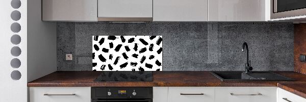 Pannello retrocucina con motivo a macchie bianche e nere