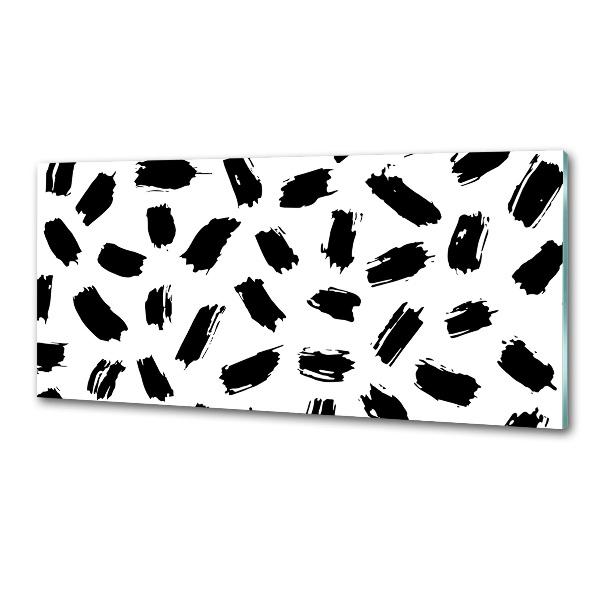 Pannello retrocucina con motivo a macchie bianche e nere