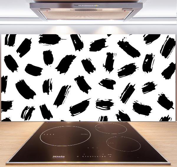 Pannello retrocucina con motivo a macchie bianche e nere