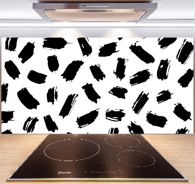 Pannello retrocucina con motivo a macchie bianche e nere
