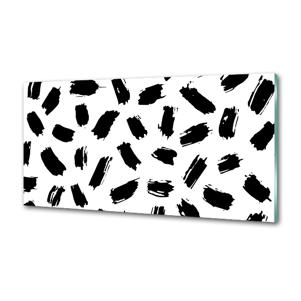 Pannello retrocucina con motivo a macchie bianche e nere