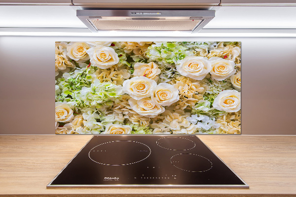 Rivestimento parete cucina con motivo a rose