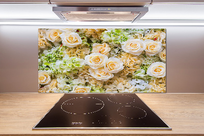 Rivestimento parete cucina con motivo a rose