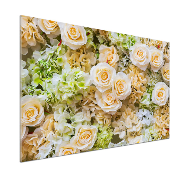 Rivestimento parete cucina con motivo a rose