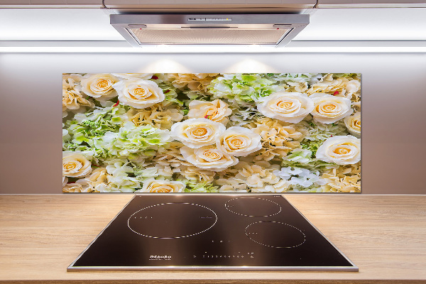 Rivestimento parete cucina con motivo a rose