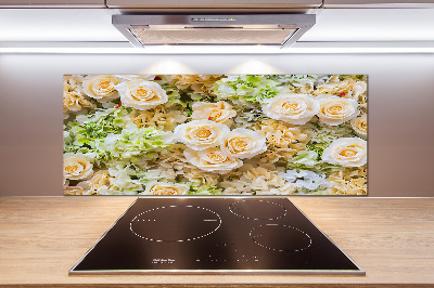 Rivestimento parete cucina con motivo a rose