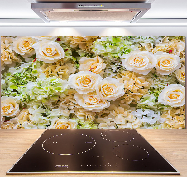 Rivestimento parete cucina con motivo a rose