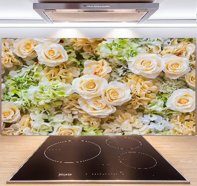 Rivestimento parete cucina con motivo a rose