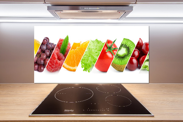 Pannello paraschizzi cucina con motivo di frutta e verdura