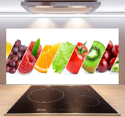 Pannello paraschizzi cucina con motivo di frutta e verdura