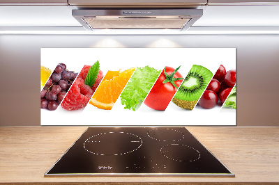 Pannello paraschizzi cucina con motivo di frutta e verdura