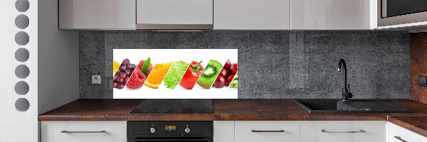 Pannello paraschizzi cucina con motivo di frutta e verdura