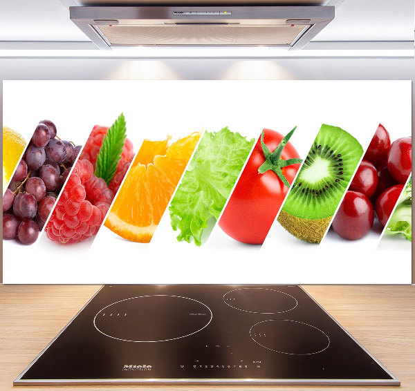Pannello paraschizzi cucina con motivo di frutta e verdura