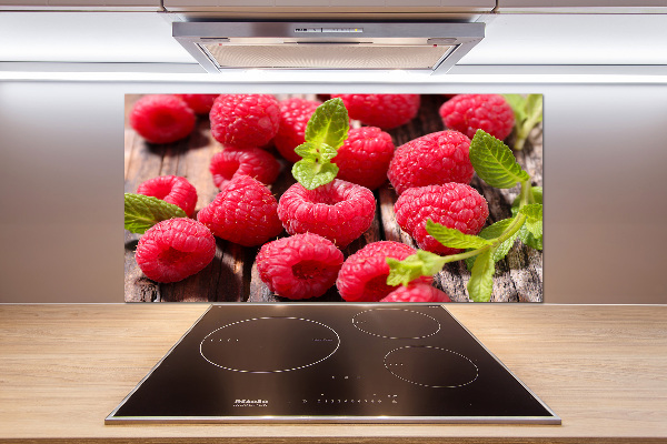 Rivestimento parete cucina con motivo lamponi