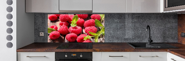 Rivestimento parete cucina con motivo lamponi