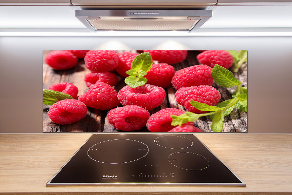 Rivestimento parete cucina con motivo lamponi