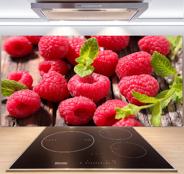 Rivestimento parete cucina con motivo lamponi