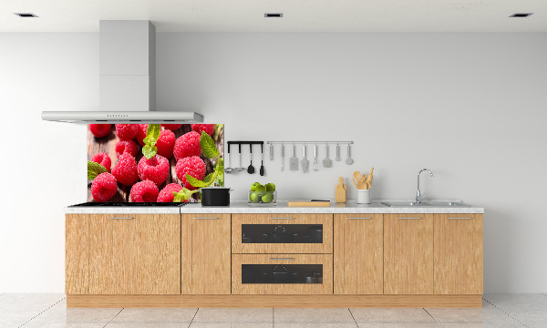 Rivestimento parete cucina con motivo lamponi