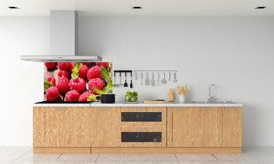 Rivestimento parete cucina con motivo lamponi